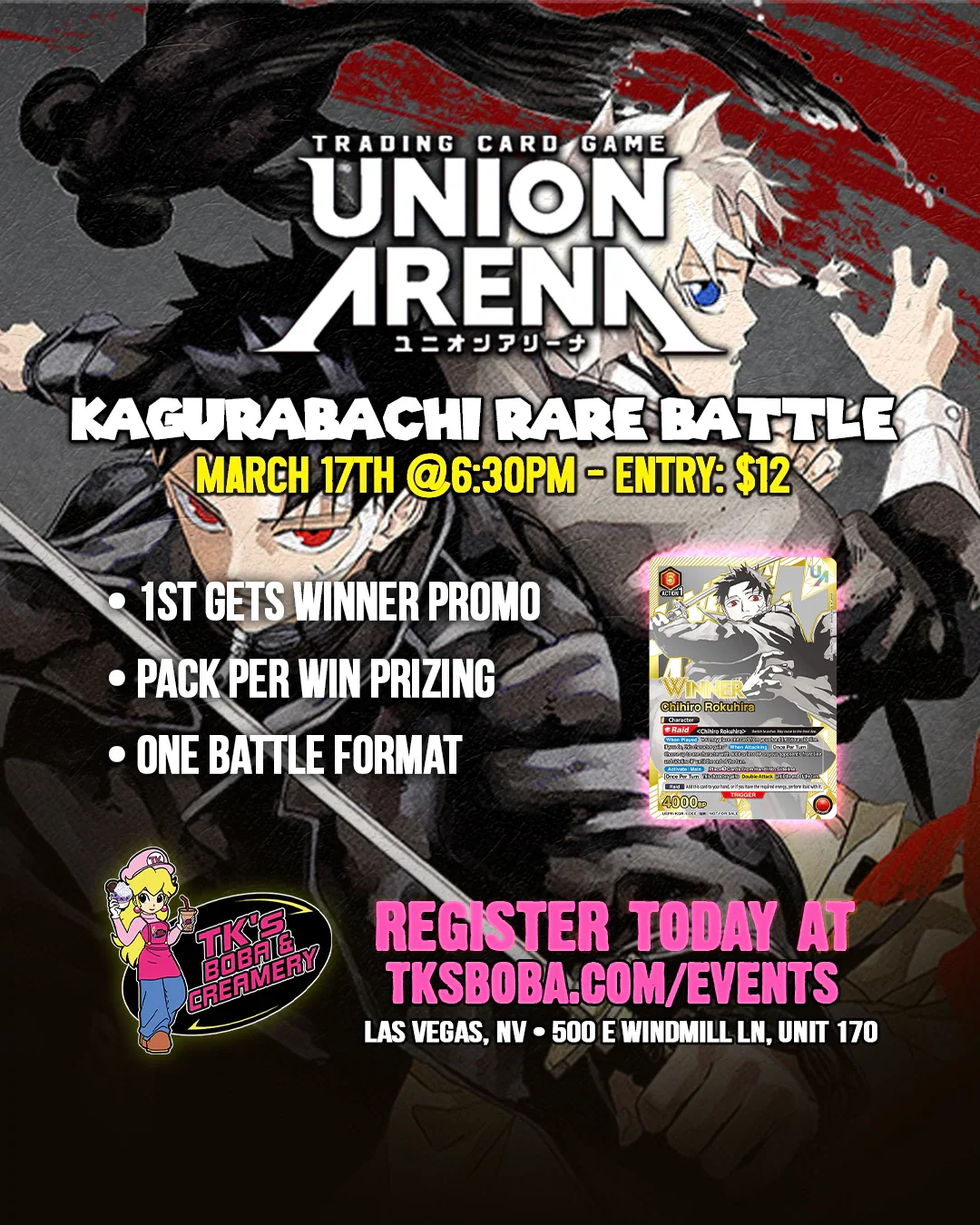 Union Arena: Rare Battle (KAGURABACHI) (Hosted @TK's Boba & Creamery)